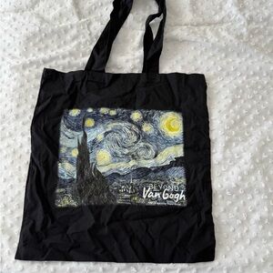 Beyond Van Gogh Starry Night Black Tote Bag